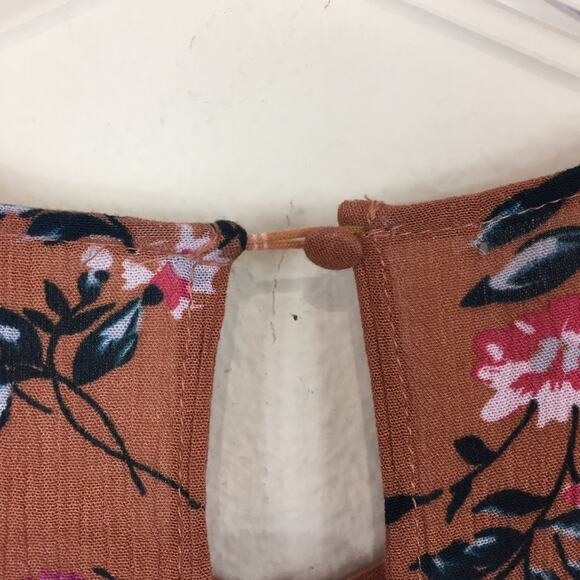 Umgee | Rust Floral Print Bell Sleeve Boho Dress - Picture 3 of 6